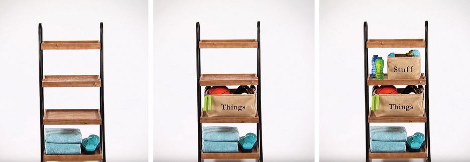 arrange your baskets on your shelves